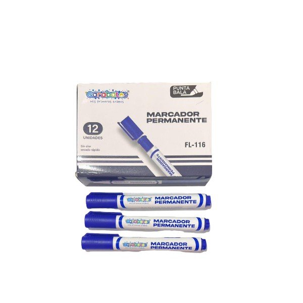 Marcador Permanente Caja X12 Unds Ref FL-116 (6 rojo y 6 azul)