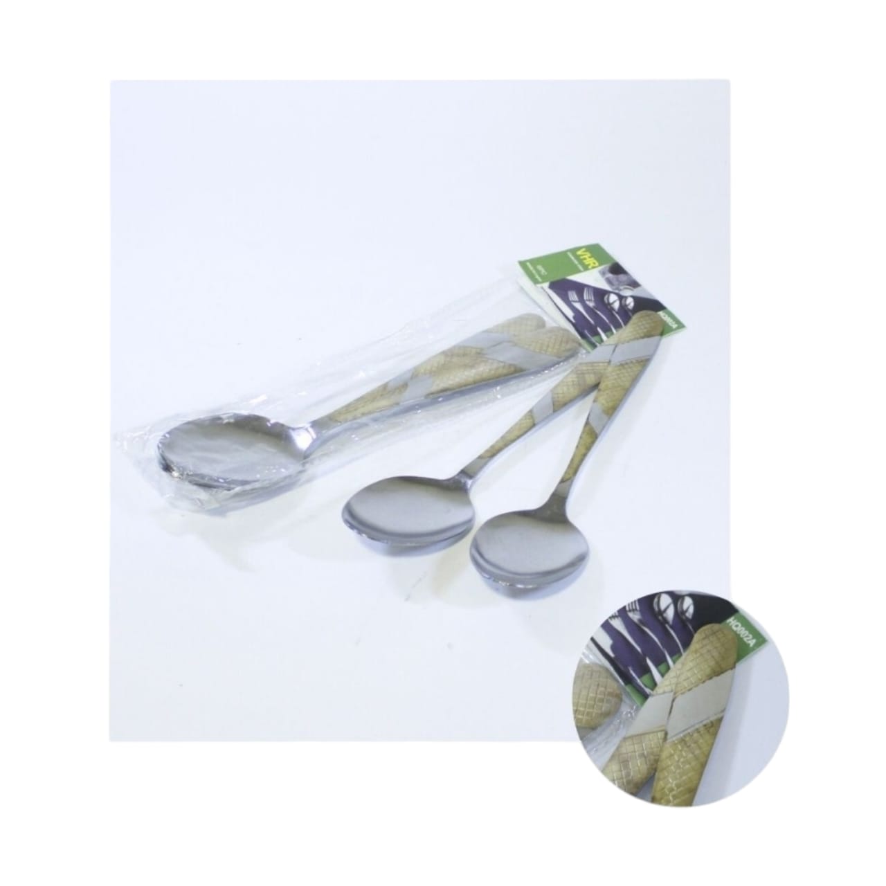 Cuchara Fina Con Grabado Dorada X6 Unds (VHR-HQ-002A) X3 Paquetes