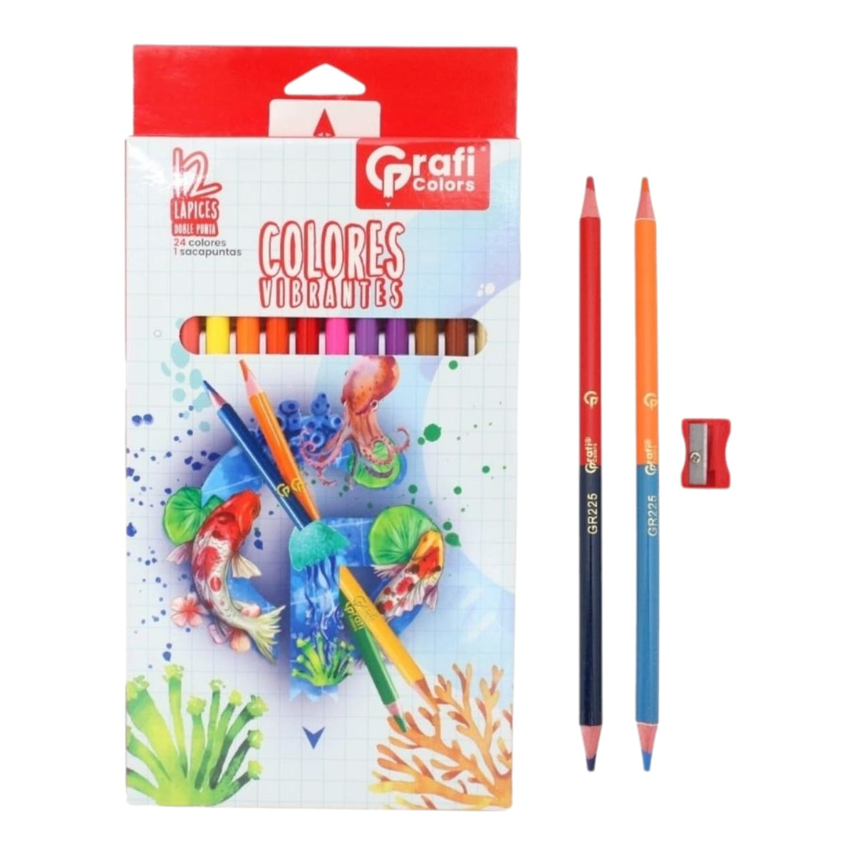 Colores Doble Punta Redondos 4mm Grafi Colors X12 Pzs GR-225 X3 Cajas