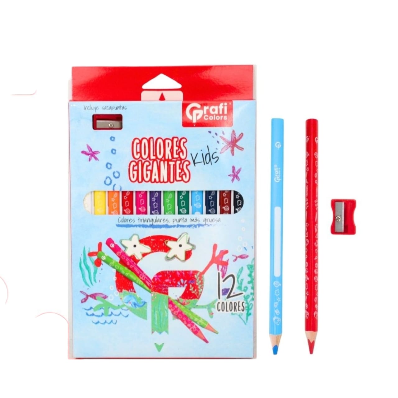 Colores Gigantes Kids 5mm Grafi Colors X12 Pzs GR-227 X3 Cajas