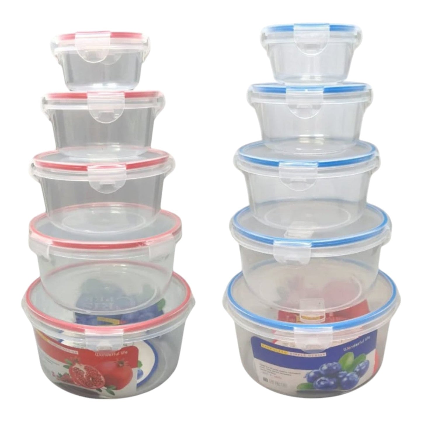 Juego De Cocas Hermeticas X5 Pcs LP-1611