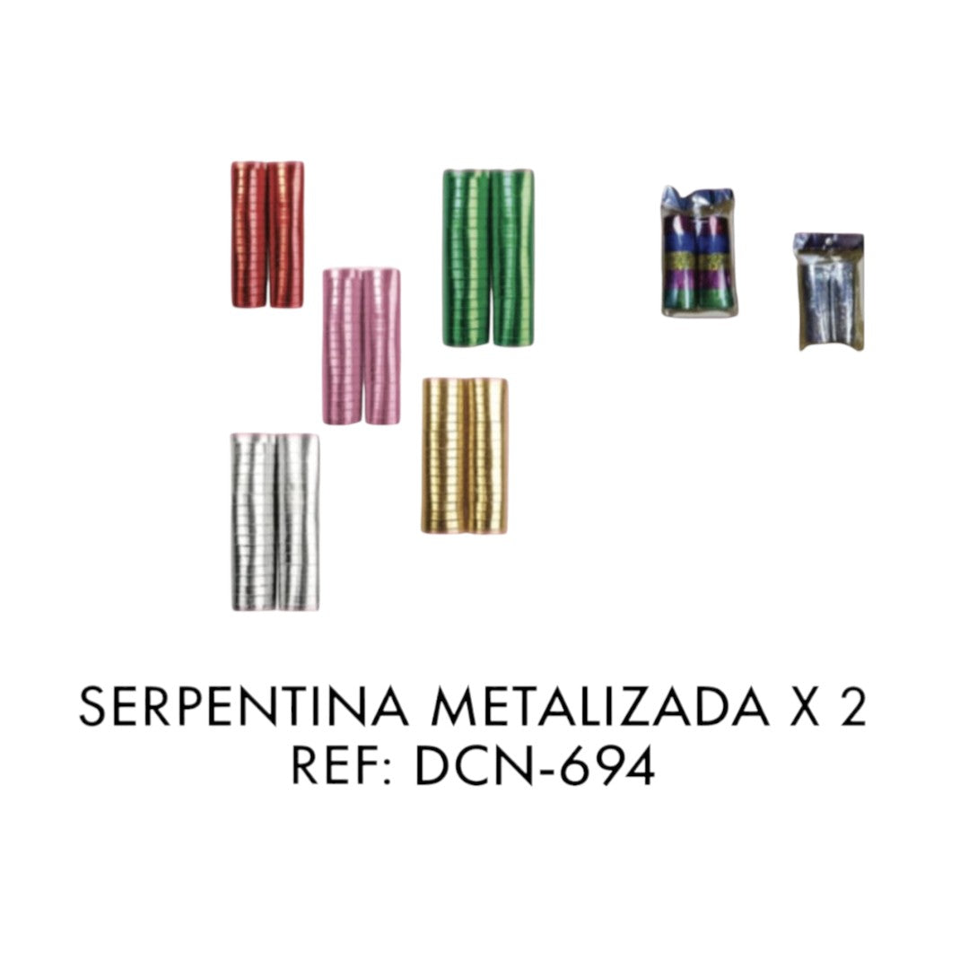 Paquete De Serpentina Metalizada X2 Pzs DCN-694 X12 Paquetes