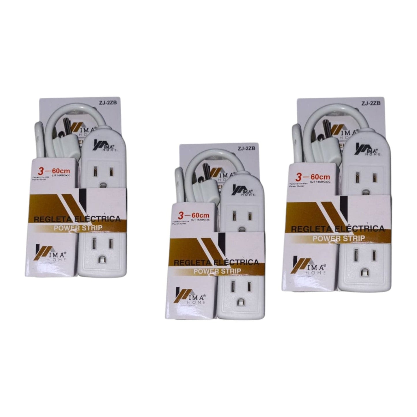 Extension Blanca 3 Terminales 60 Cm ZJ-2ZB X3 Unds