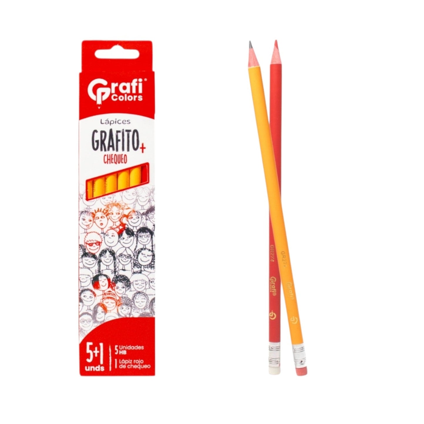 Lapiz Grafito + Chequeo Rojo X6 Unds Gr-274