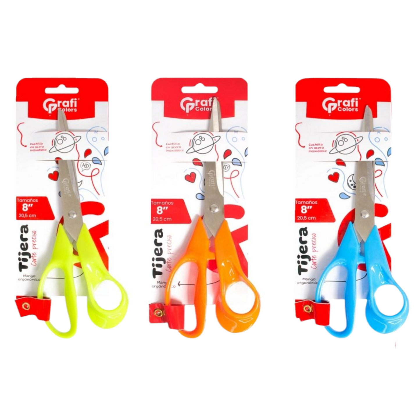 Tijeras Graficolor 8 Pulgadas GR-177 X3 Unds