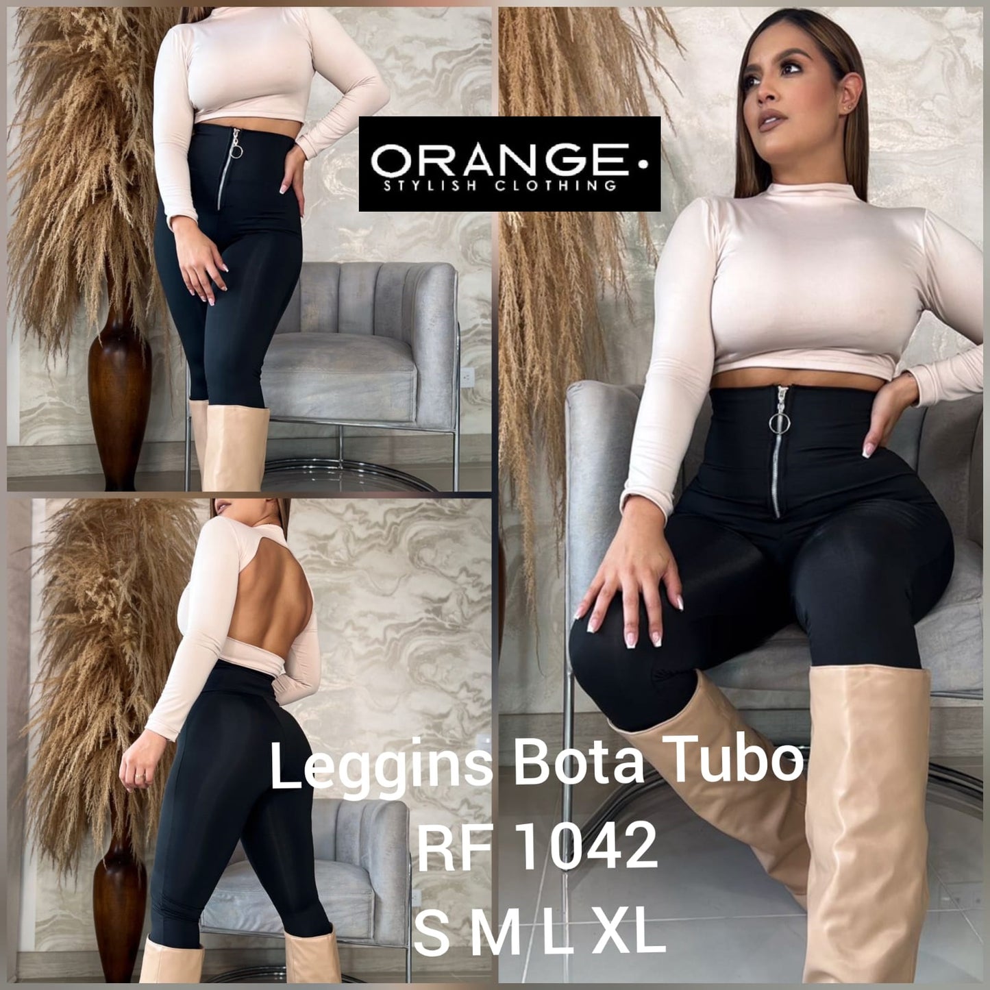 Leggings Bota Tubo Rf1042 Tallas S M L XL X6 Unidades