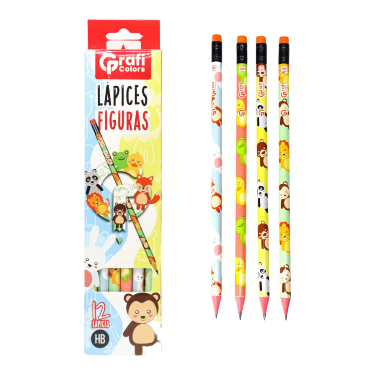 Lapiz HB Figuras Grafi Colors GR-417 X12 Unds