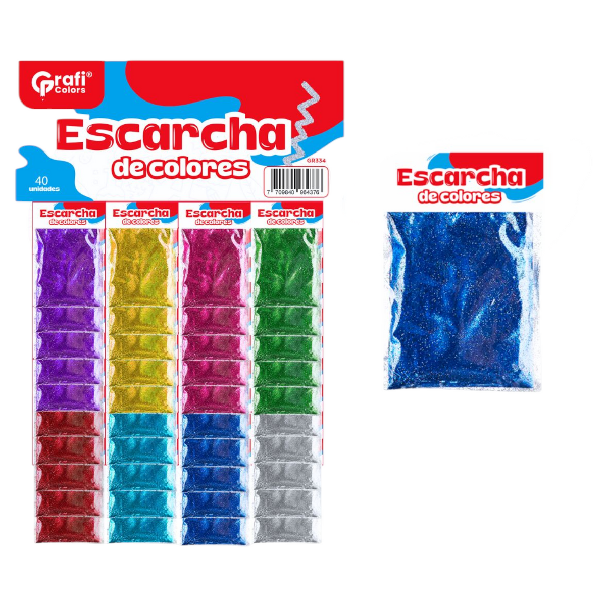 Carton Escarcha De Colores X40 Unds Grafi Colors GR-334
