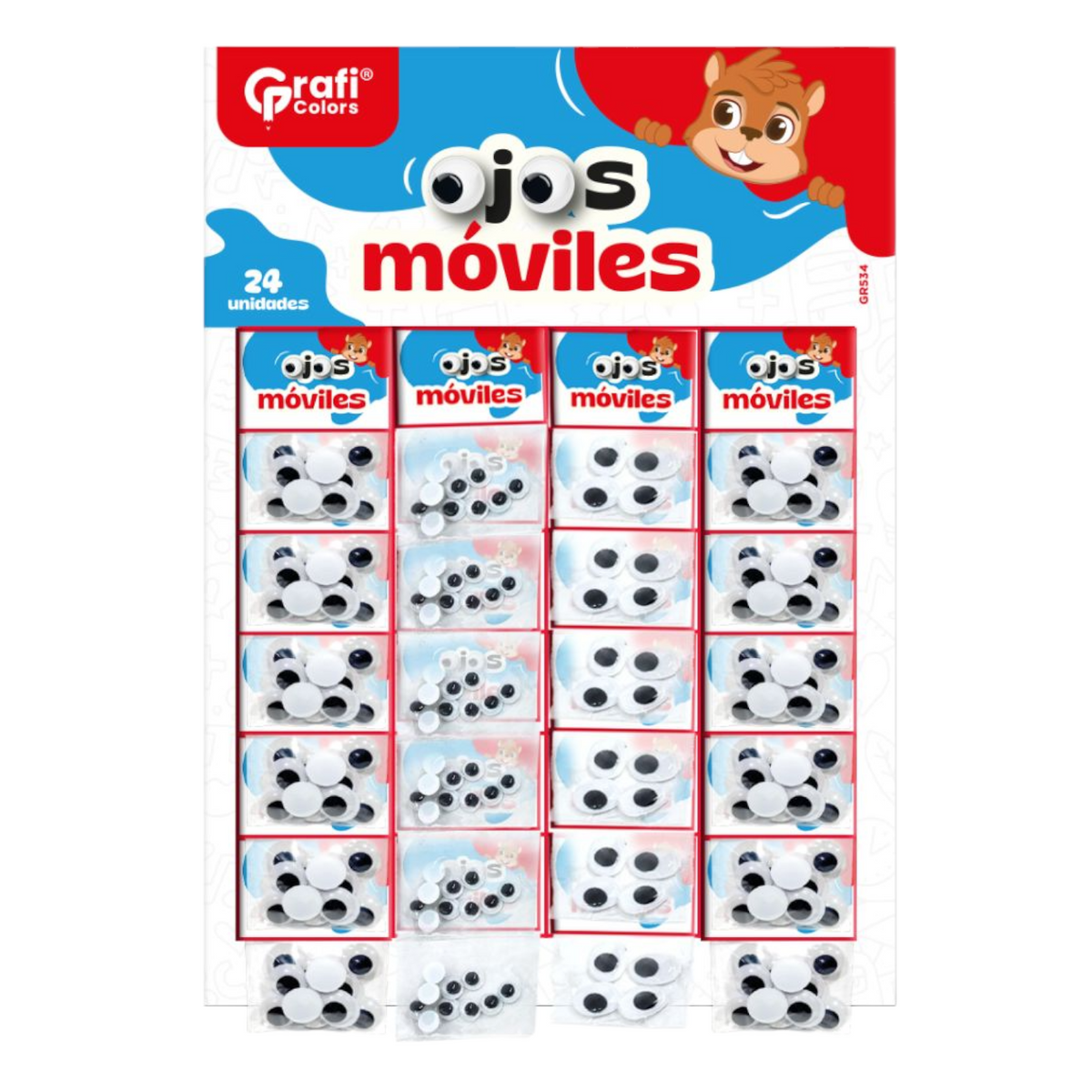 Carton Ojos Moviles X24 Unds GR-534