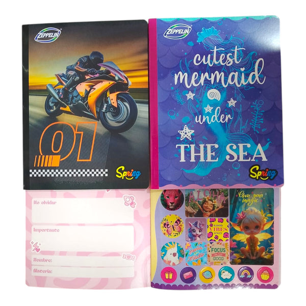 Cuaderno Cosido Cuadriculado Con Sticker 50 Hojas