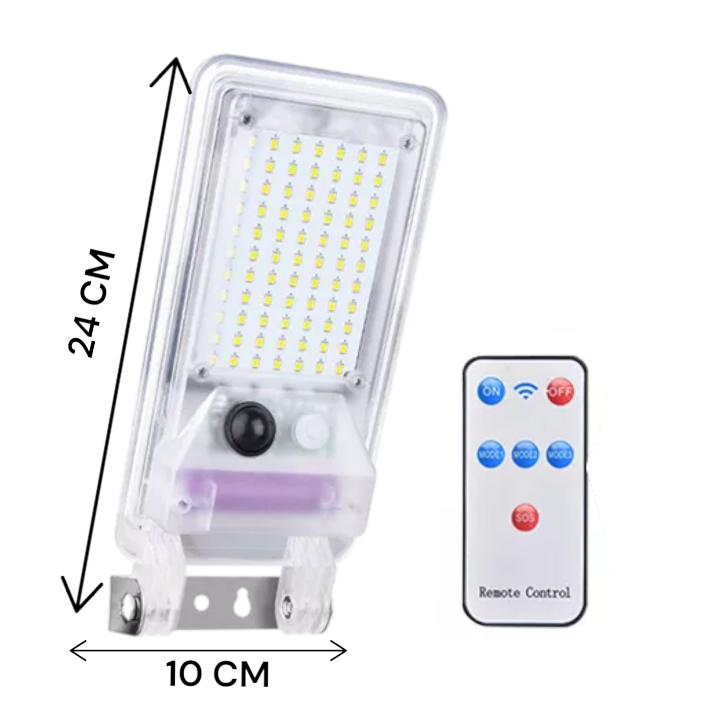 Lampra Con Carga Solar Con Sensor Y Luces 7 Colores + Control Remoto