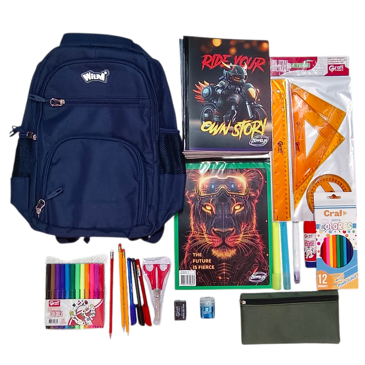 Kit Utiles Escolares Con Bolso