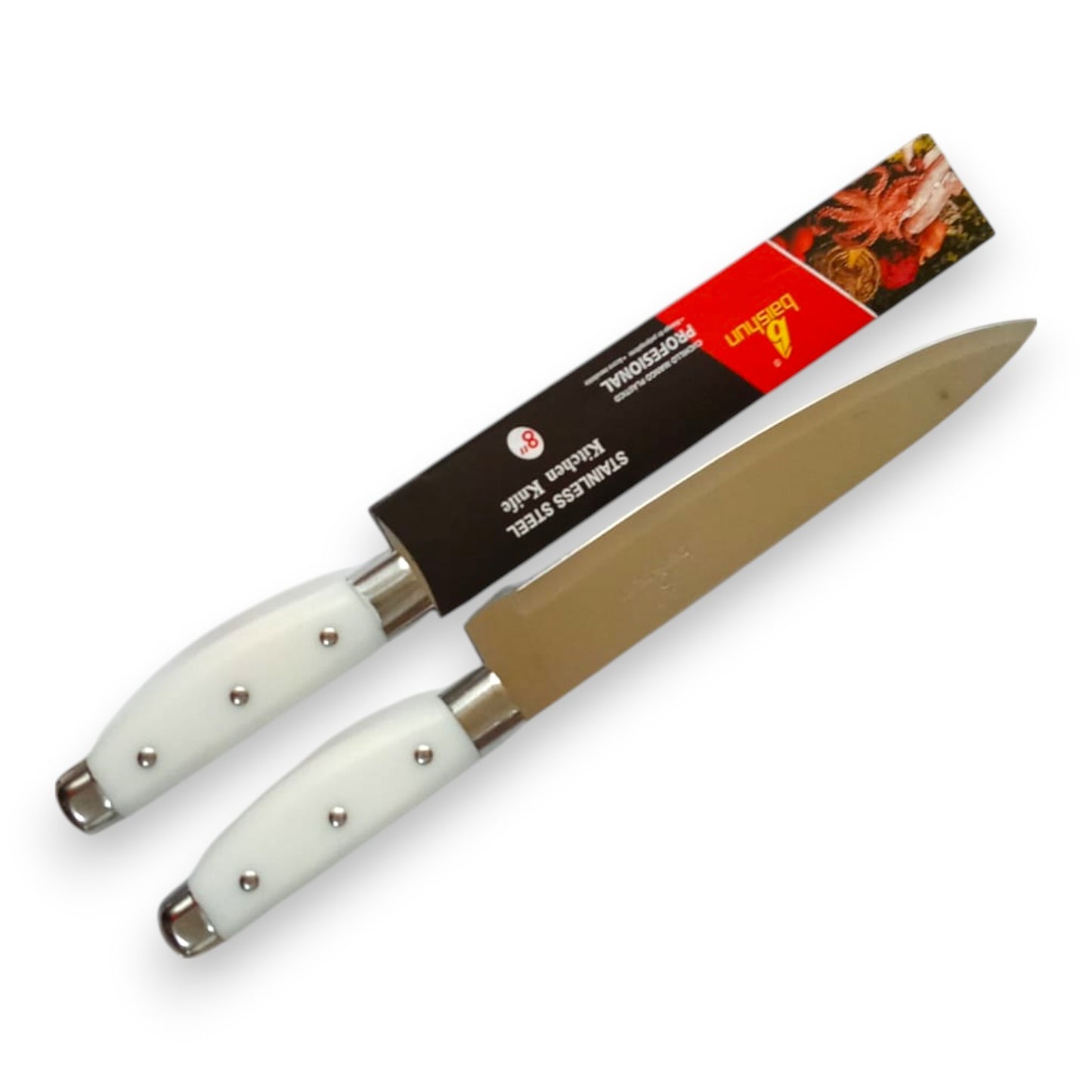 Cuchillo Cacha Blanca 8 Pulgadas X6 Unds