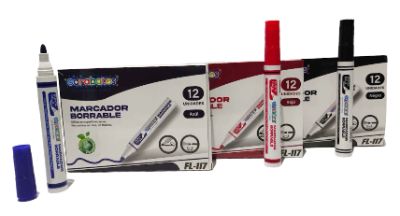 Marcador Borrable Caja X12 (6 rojo 6 negro)