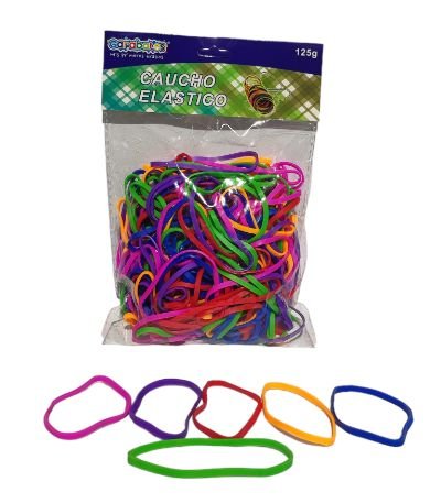 Caucho Elastico Colores Garabatos 125g 2mmx50mm Fl-232 X6 Unds