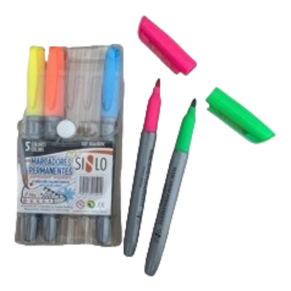 Marcadores Permanentes Colores Surtidos X5 Unds 8063105C