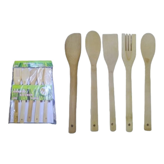 Set Cuchara Bambú X5 Pcs (BYG1678) X3 Set