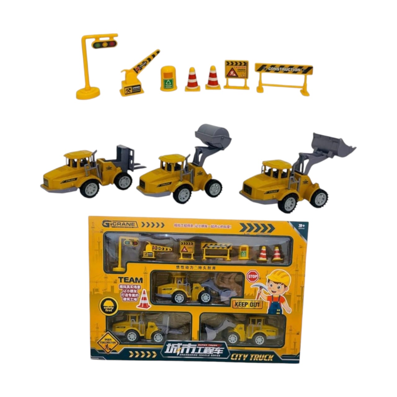 Set Carro Construccion X3 Pcs Ref 977-114