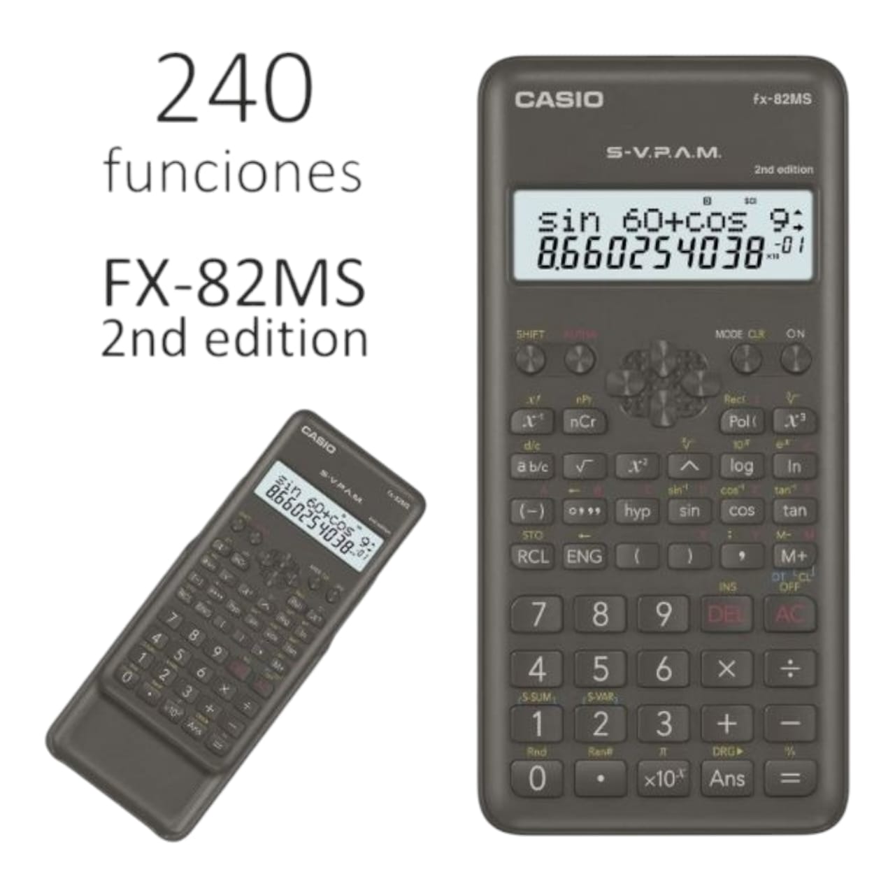 Calculadora Casio Original 240 Funciones Fx-82ms-2w-dh-f