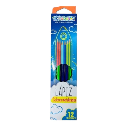 Lapiz HB Colores Metalizados X12 Unds FL-240 X3 Cajas