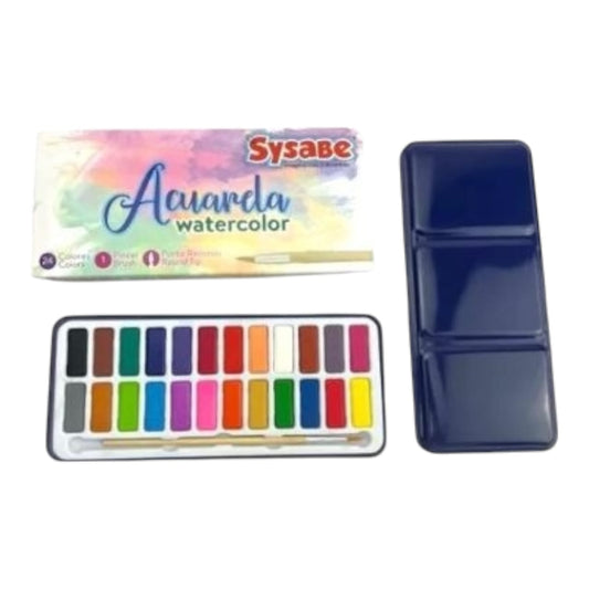 Acuarela Profesional 24 Colores En Lata Sysabe REF AC6024S