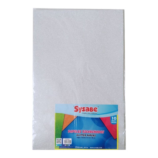 Papel Escarchado Carta Plata X10 Hojas REF PS4026 X3 Paquetes