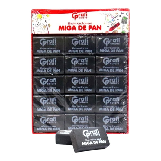 Borrador Miga De Pan Negro Grafi Colors X30 Pcs GR-191