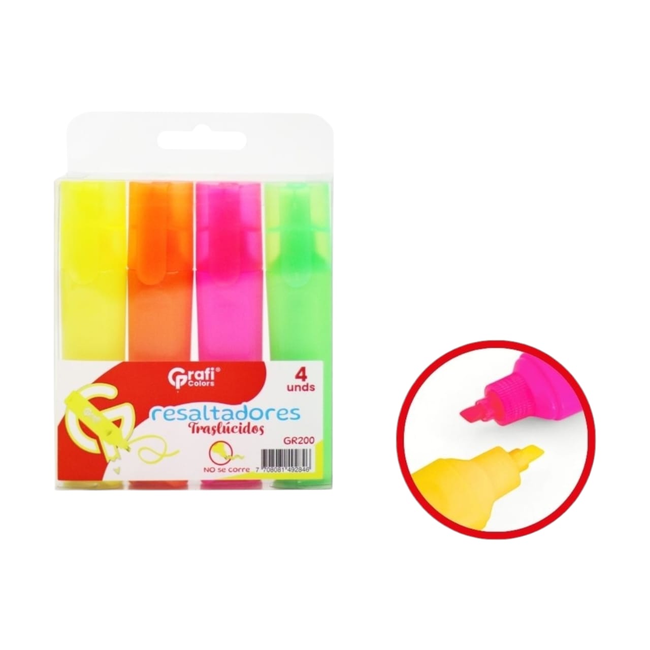 Resaltadores Neon Grafi Colors X4 Pcs GR-200 X3 Paquetes