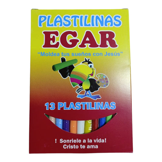 Caja Plastilina Larga X13 Colores X6 Cajas