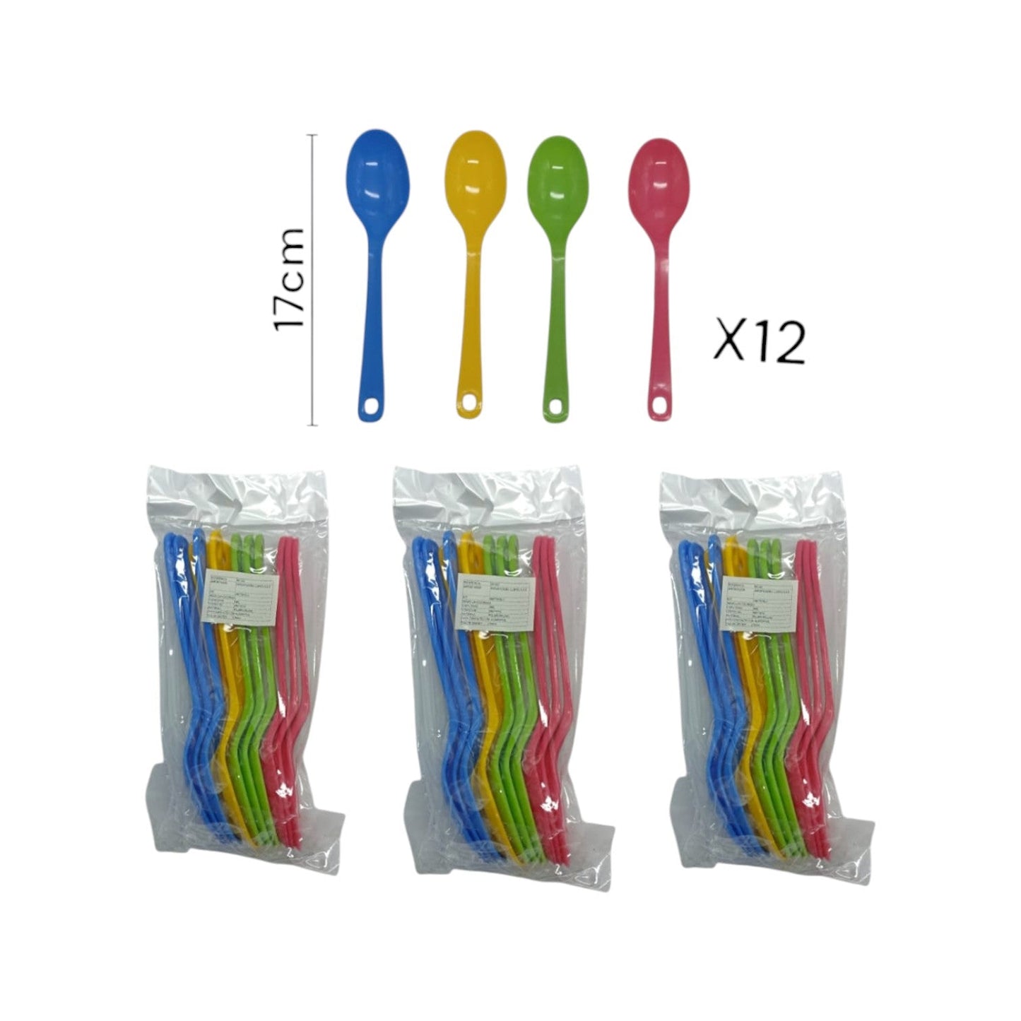 Cuchara Plastica De Colores X12 Pzs LP-1563 X6 Paquetes