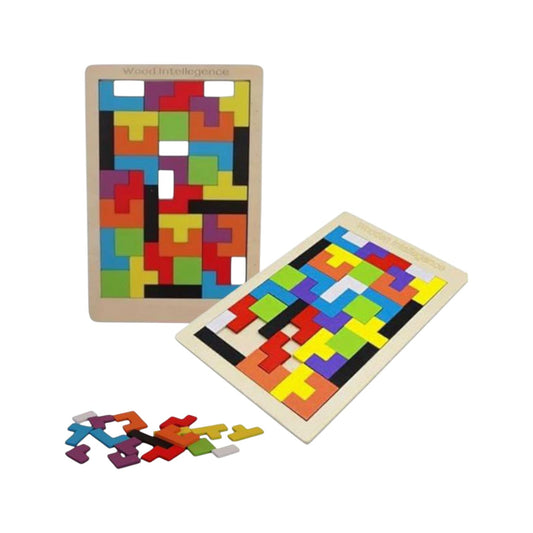 Juego Didactico Tangram De Madera Tetris Dk-2605 X3 Unds