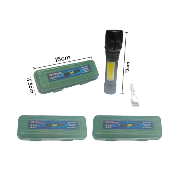Linterna Con Estuche Y Cable Usb 13 Cm LP-1407