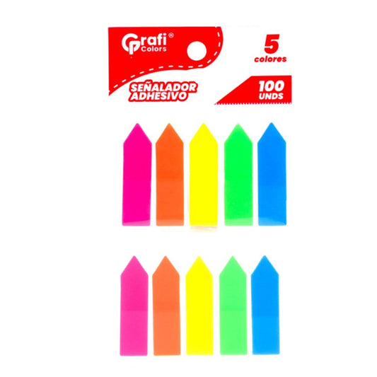 Separador De Notas Adhesivo Grafi Colors X100 Hojas Gr-134