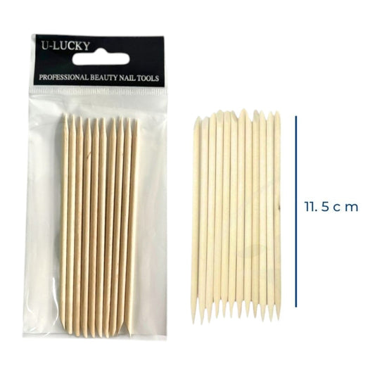 Set Palo Naranjo Cuticula Madera X12 Pcs SE-1970 X6 Set