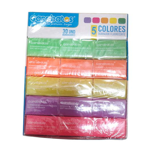 Borrador Miga De Pan Colores Fluorescentes X30 Unds Ref Fl-145