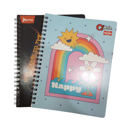 Cuaderno Argollado Sencillo Cuadriculado Grande 80 Hojas 21,3x28 Cm