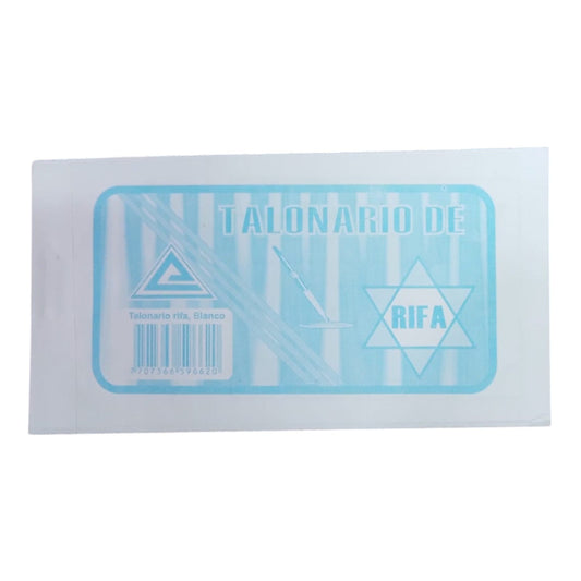 Talonario De Rifa Papel Blanco X10 Unds