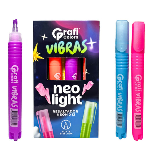 Resaltador Neon Ligh Grafi Colors GR-385 X12 Unds