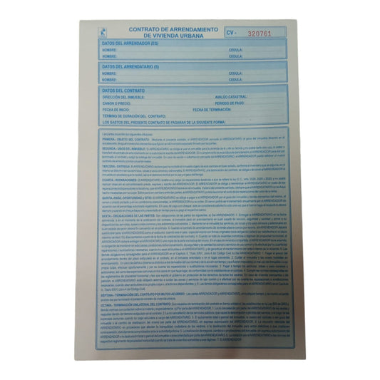 Contrato De Arrendamiento De Vivienda Urbana X20 Unds