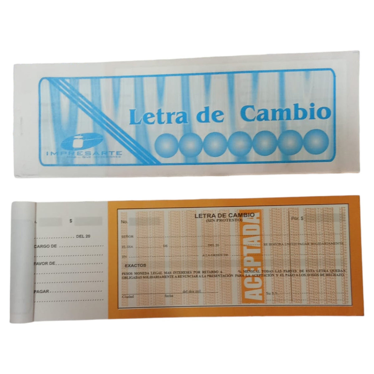 Letra De Cambio 50 Hojas X3 Unds