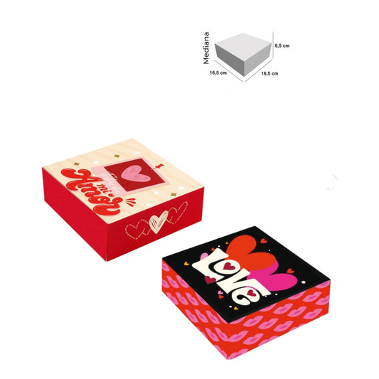 Caja De Regalo Cuadrada Amor Mediana 6,5*16,5*16,5 Cm REF 12276