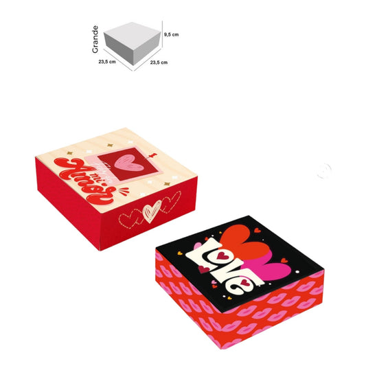 Caja De Regalo Cuadrada Amor Grande 9,5*23,5*23,5 Cm REF 12275