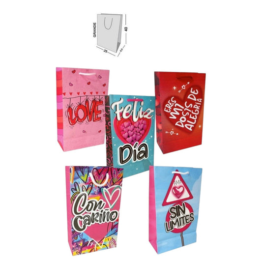 Bolsa De Regalo Mediana 26*8,5*15,5 Cm REF12240 X10 Unds