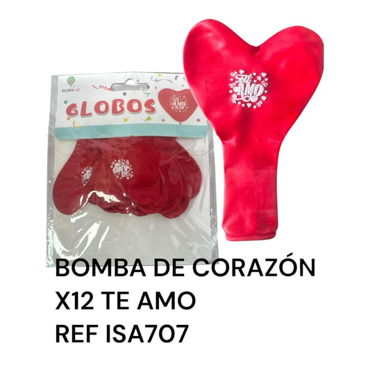 Bomba Corazón Te Amo X12 Unds REF ISA707