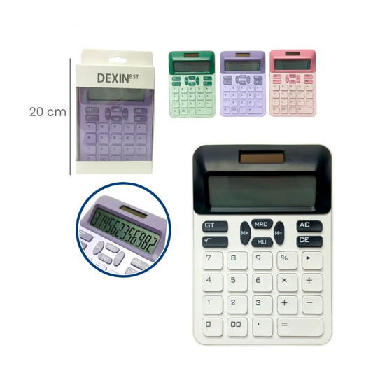 Calculadora Dexin Colores 12 Digitos DX-908