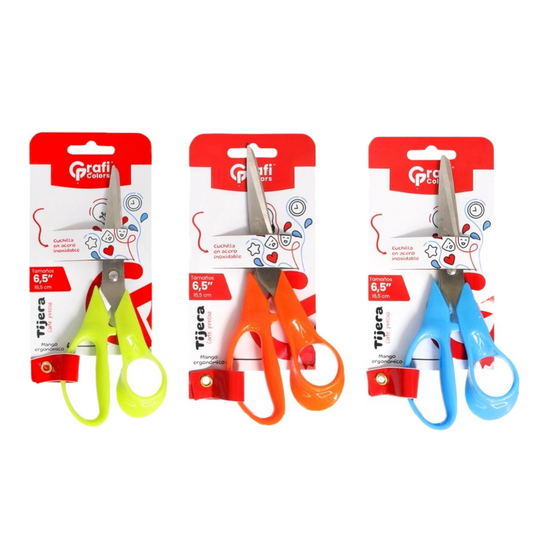 Tijeras Graficolor 6.5 Pulgadas GR-176 X3 Unds