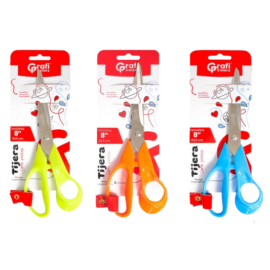Tijeras Graficolor 8 Pulgadas GR-177 X3 Unds