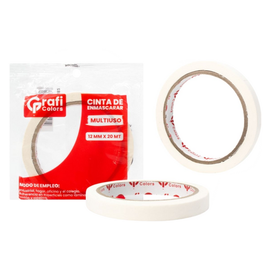 Cinta De Enmascarar Grafi Colors 12mm*20mts GR-182 X6 Unds