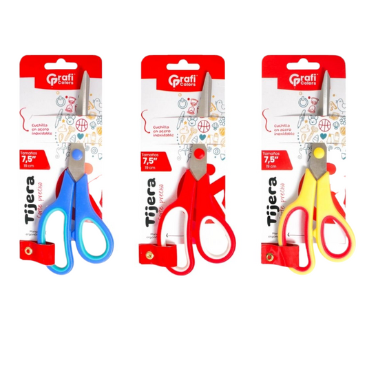 Tijeras Graficolors 7.5 Pulgadas GR-262 X3 Unds