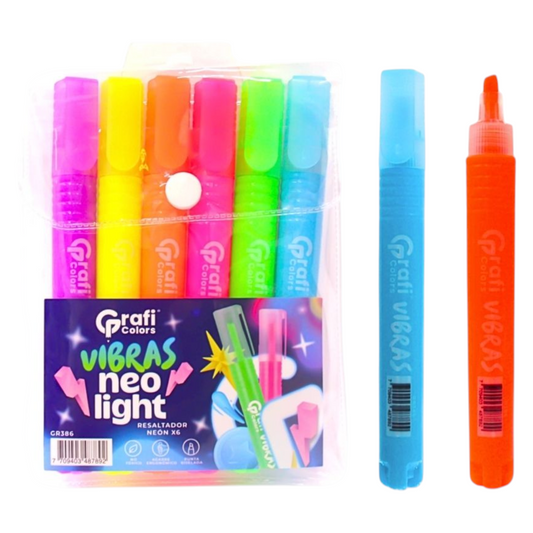 Resaltador Neon Ligh Graficolors X6 Vibras GR-386